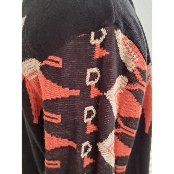 Womens Southwest Aztec Motif Knit Cardigan Sweater Sz L Browns. Say What? - Picture 3 of 10